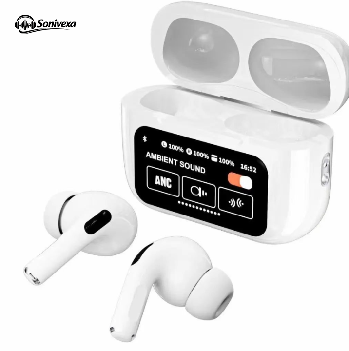 Smart Digital Display Wireless Earbuds – LED Screen, Deep Bass & Long Battery Life